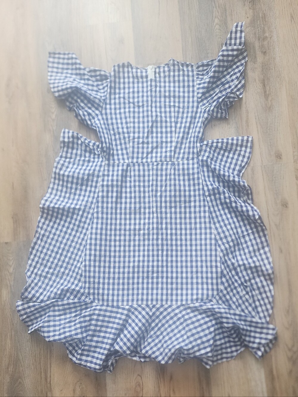 Blue Gingham Ruffle Maxi Tunic - Picture 1 of 1